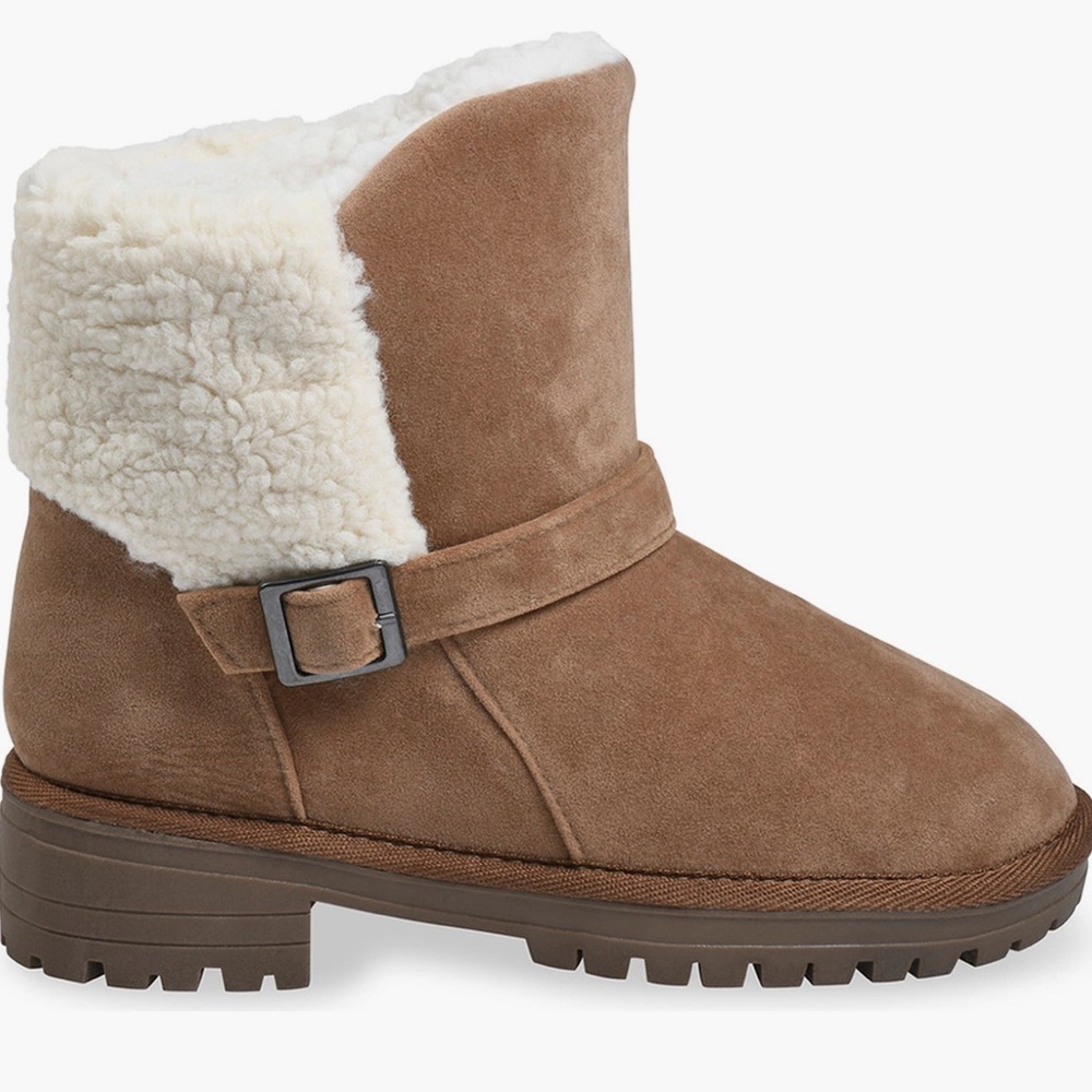 GAAHUU Buckled Faux Shearling Lined Water Resistant Women's Boot